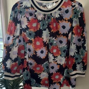 Crosby. Pink and Blue Relaxed Graphic Blouse